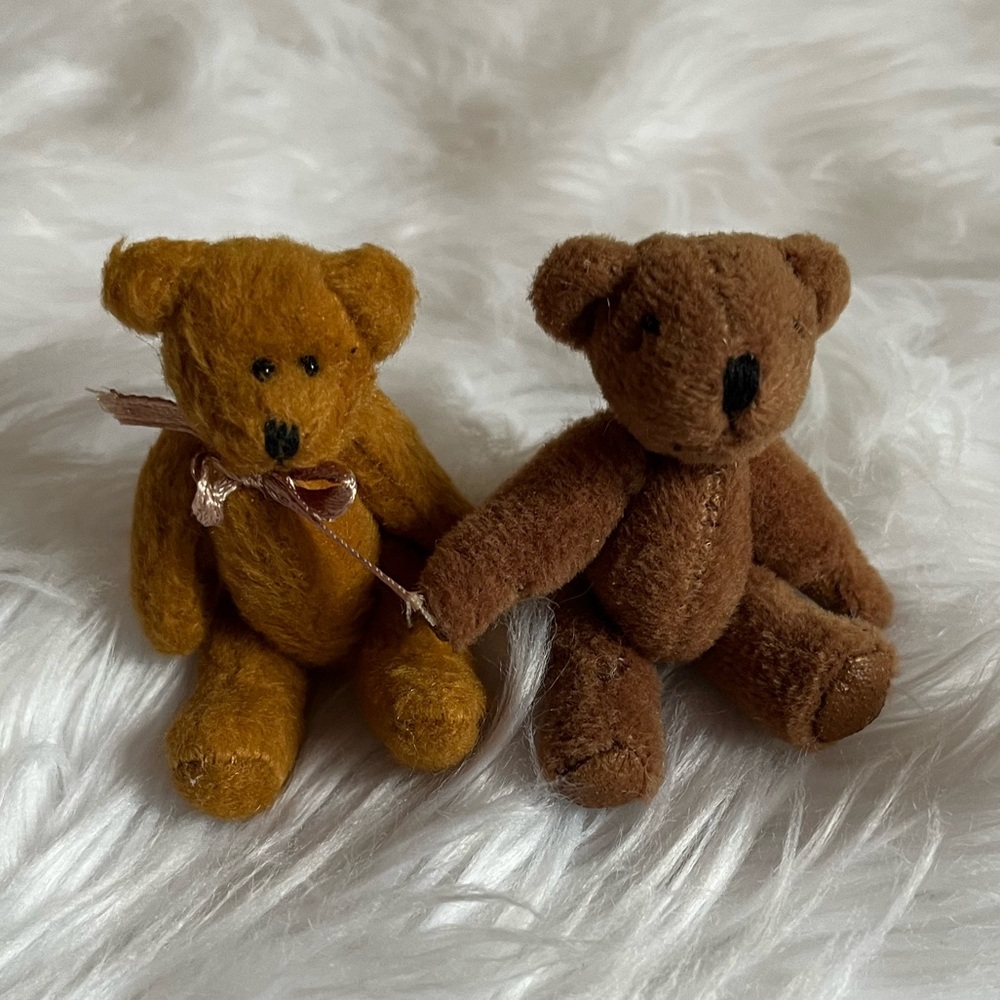 2 Vintage Miniature Bears